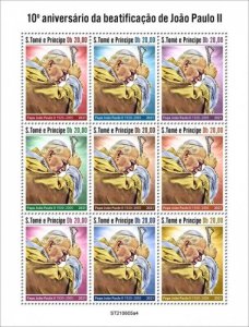 St Thomas - 2021 Pope John Paul II Beatification - 9 Stamp Sheet - ST210605a4