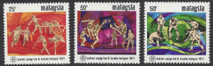 Malaysia #92-4 MNH set, 6th SEAP games Kuala Lumpur, issued 1971