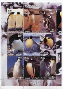 Somalia Birds on Stamps 2002 MNH Penguins Emperor Penguin 9v M/S