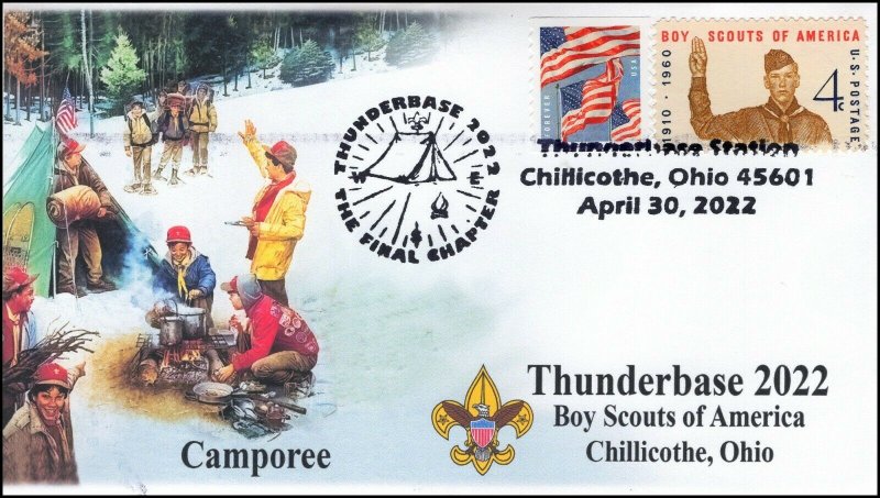 22-061, 2022, Thunderbase, Event Cover, Pictorial Postmark, Camporee, Boys Scout