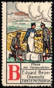 Vintage Germany Advertising Poster Stamp Eduard Beyer Ink Factory, Chemnitz