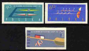 Poland 1961 European Canoeing Championships imperf set of...