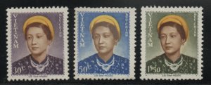 South Vietnam Scott 14-16 Unused  Empress Nam-Phoung 1952 set