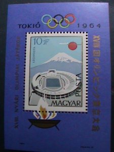 HUNGARY-1964 -OLYMPIC GAMES TOKYO'64 -MNH S/S SHEET-VERY FINE WE SHIP TO WORLD