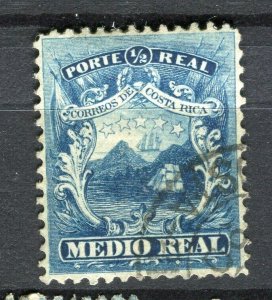 COSTA RICA; 1860s early classic issue used hinged Shade of 1/2r. value