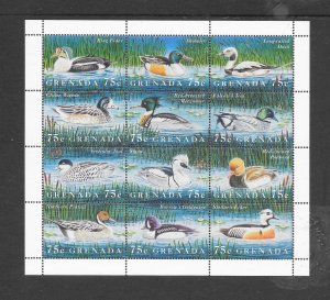 BIRDS - GRENADA #2419 DUCKS M/S MNH