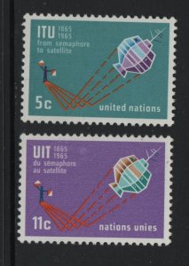 United Nations New York #141-142  MNH  1965  ITU
