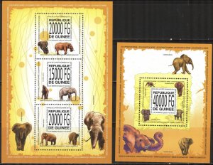 Guinea 2013 Elephants Sheet + S/S MNH