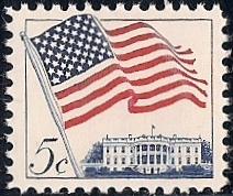 1208 5 cent Flag & White House mint OG NH XF