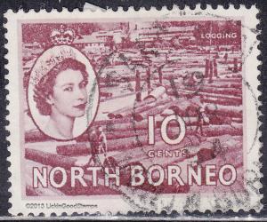 North Borneo 267 USED 1954 Logging