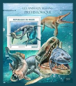 NIGER 2016 SHEET PREHISTORIC WATER ANIMALS DINOSAURS nig16418b