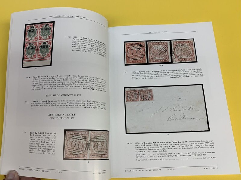 Worldwide Stamps and Postal History, Robert A. Siegel, Sale 1220, May 21, 2020