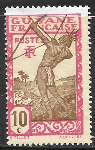 French Guiana 114: 10c Carib Archer, MH, AVG
