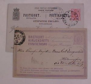 FINLAND KUPEN POST CARDS 1879,1892