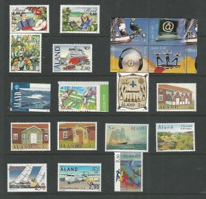 Aland - Finland, Postage Stamp, #138-151, 153-160 Mint NH, 1998-2000