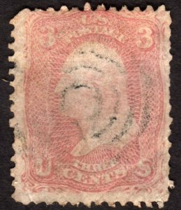 1861, US 3c, Washington, Used, Sc 64