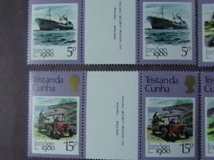 TRISTAN da CUNHA # 272-276-MINT/NH-COMPLETE SET OF CROSS GUTTER PAIRS--1980