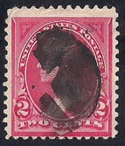 265 2 cent Fancy Cancel Washington, Carmine Stamp used F