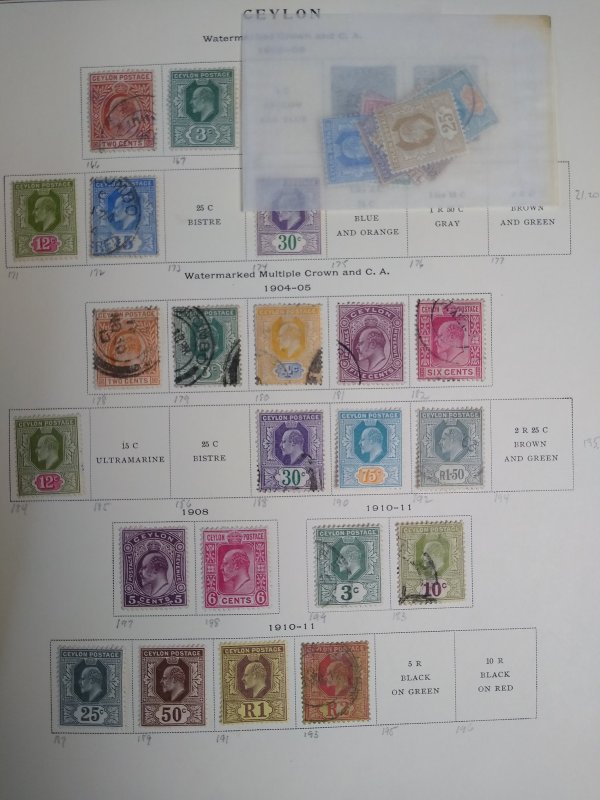 collection on pages Ceylon 1903-49 NY: CV $372