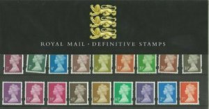 1998 Elliptical Machin Definitives 1p to £1 Presentation Pack no 41 SG Cat £20