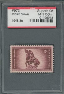 USA 973 - Rough Riders Issue - PSE Graded Slab: Superb 98 Mint OGnh