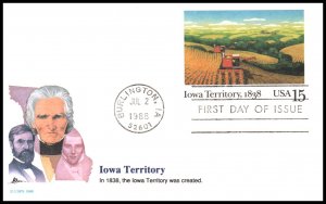 US UX123 Iowa Territory Fleetwood Postal Card U/A FDC