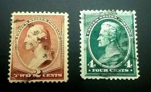 KAPPYSSTAMPS UNITED STATES #210-11 1883 BANKNOTE ISSUES USED GS0991