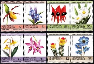 ST. VINCENT, Grenadines of 1985 FLORA Plants: Flowers. Complete Set, MNH