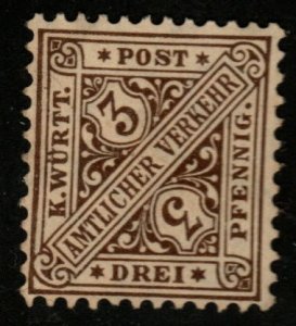 Wurttemberg Scott o121 Unused stamp