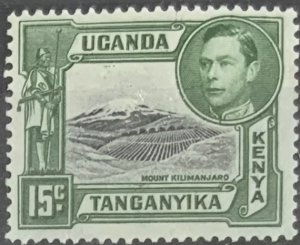 KEYNA ,UGANDA, TANGANYIKA 1952 15c DEFINITIVE SG138 LIGHTLY MOUNTED MINT