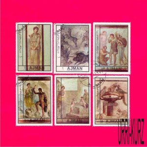 AJMAN 1972 Art Paintings 6v CTO VF NH OG