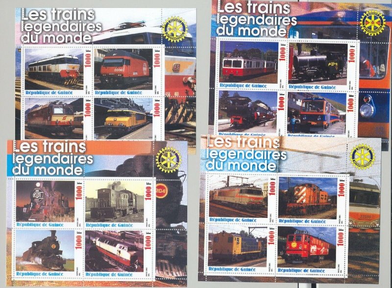 Guinea 2003 Trains, Rotary 10v M/S of 4