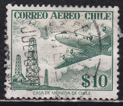 Chile C176 Oil Derricks and Plane 1956