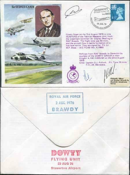 HA7b Sir Sydney Camm CBE.FRAeS Signed by Flt Lt Shaw and Crew Members (A)