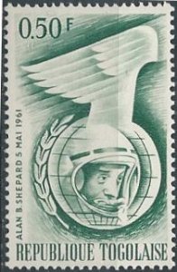 Togo 417 (mlh) 50c Alan Shepard, green (1962)