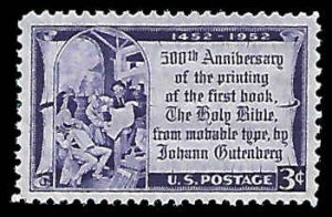 PCBstamps   US #1014 3c Gutenberg Bible, MNH, (48)