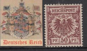 GERMANY - 1889 REICH Mi 50ab cv 2600$ MH* very fine condition
