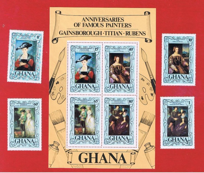 Ghana #626-630  MNH OG   Paintings  w/SS   Free S/H