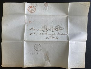 1858 Haiti Letter Sheet cover To Paris France