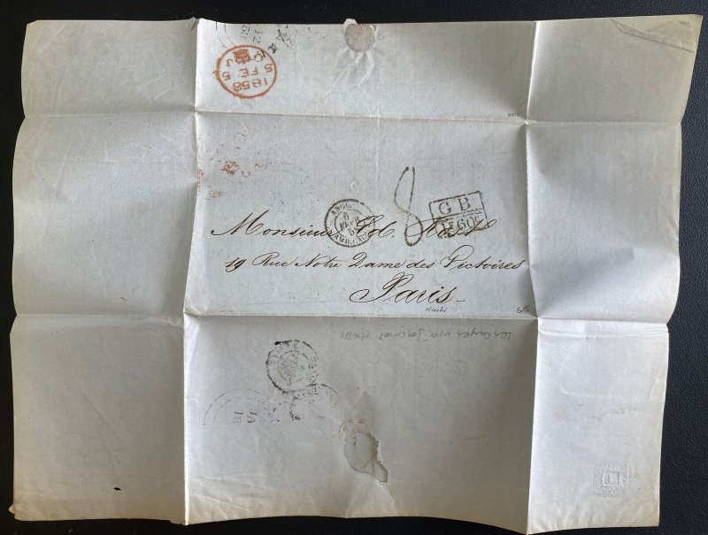 1858 Haiti Letter Sheet cover To Paris France