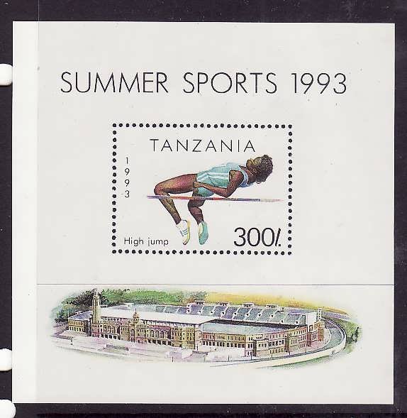 Tanzania-Sc#1025-unused NH sheet-Sports-High Jump-1993-