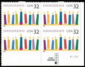 PCBstamps   US #3118 PB $1.28(4x32c) Hanukkah, MNH, (PB-4a)