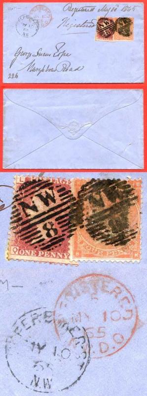 4d Bright Red SG81 Fine Used & 1d Plate on Cover