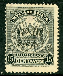 Nicaragua 1910 ABNC Overprint 10¢/15¢ Invert Sc #257a Mint  L16 ⭐⭐⭐