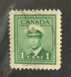 Canada 1942 Scott 249 used - 1c,  King George VI