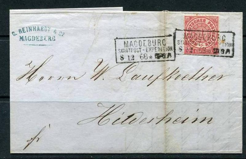 Germany Nord. Postbezirk 1868 Wrapper  Macdeburg Expo Boxed PMK Single Usage