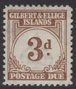 GILBERT & ELLICE IS. SGD3 1940 3d BROWN POSTAGE DUE MNH