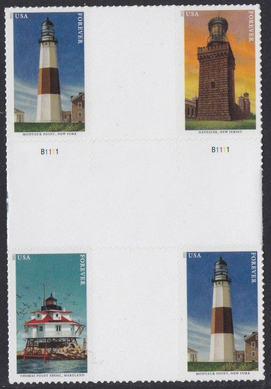 US 5621 5622 5625 Mid-Atlantic Lighthouses F cross gutter block 4 MNH 2021