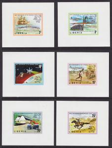 Liberia Sc 663v-68v MNH. 1974 UPU Proofs, Issued Colors