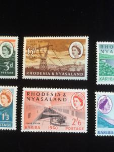 Rhodesia &Nyasaland Scott #172-177 Mint Set